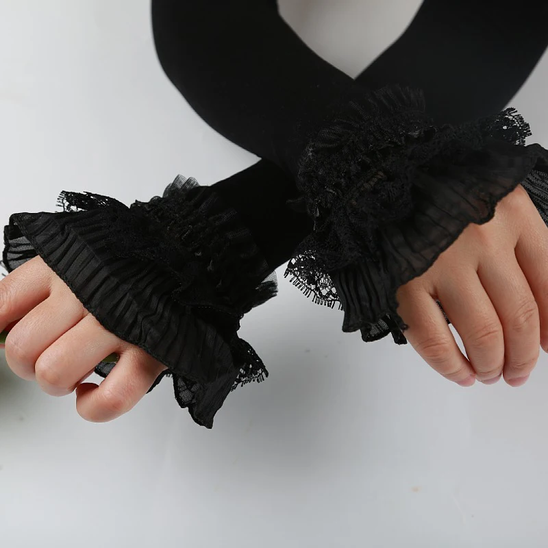 Summer Sunscreen Lace Arm Sleeve Women Arm Cover Mesh yarn Sun UV Protection Gloves Arm Cuffs Fingerless Outdoor Driving Gloves