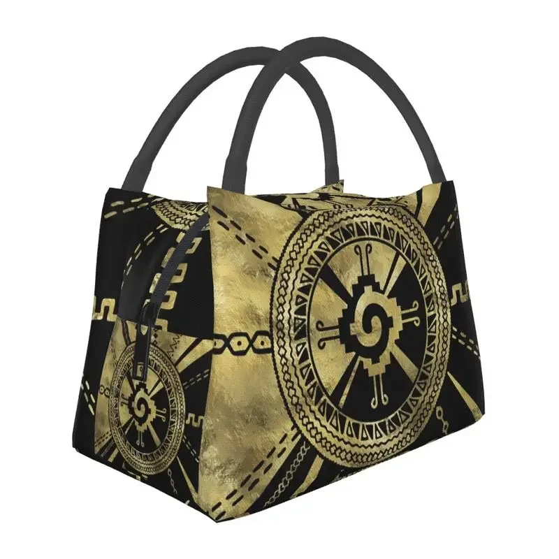 

Hunab Ku Mayan Symbol Insulated Lunch Bag for Women Portable Cooler Thermal Lunch Box Work Picnic