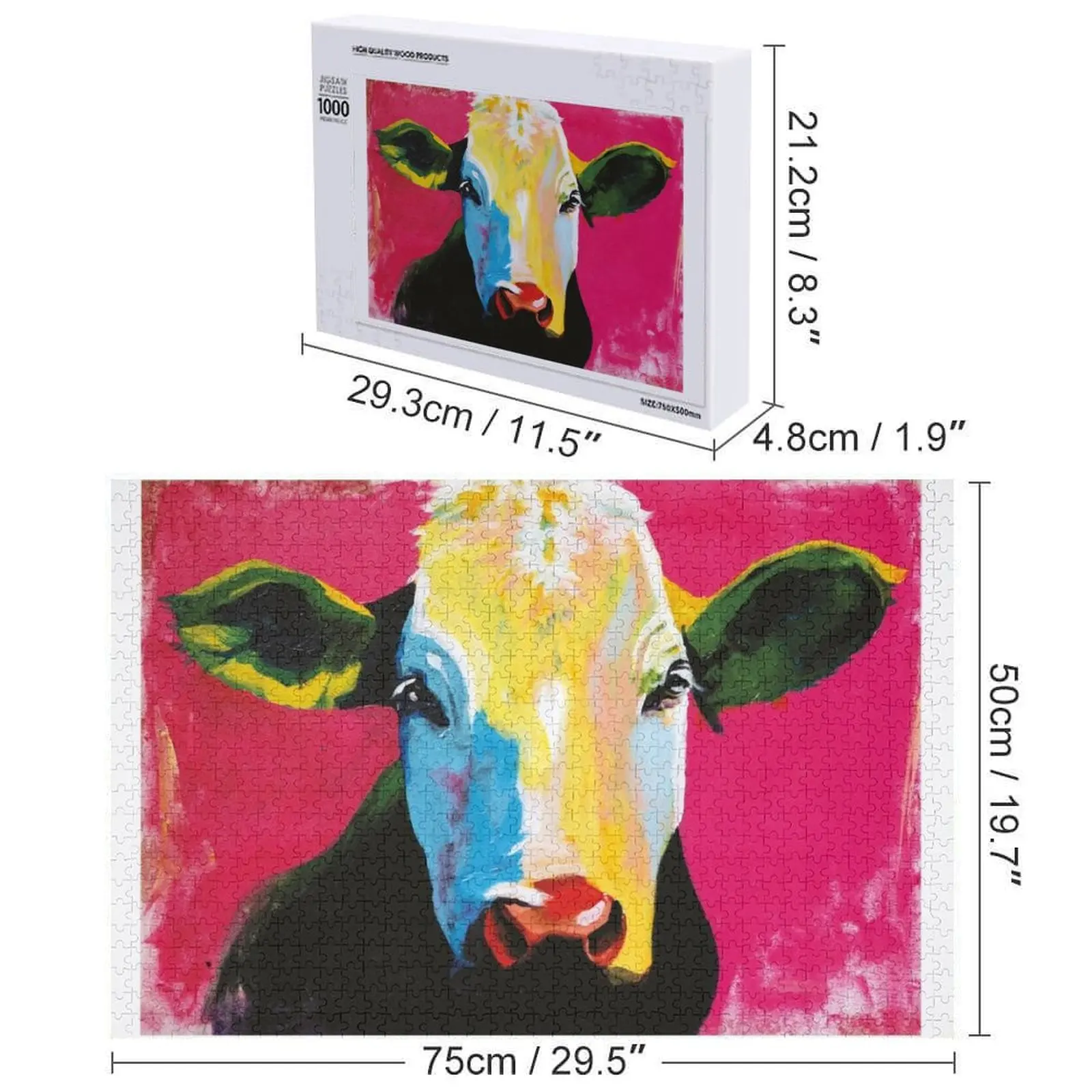 Пазл с портретом коровы для детей, персонализированный подарок с фотографией, персонализированный для детей, головоломка с изображением по индивидуальному заказу