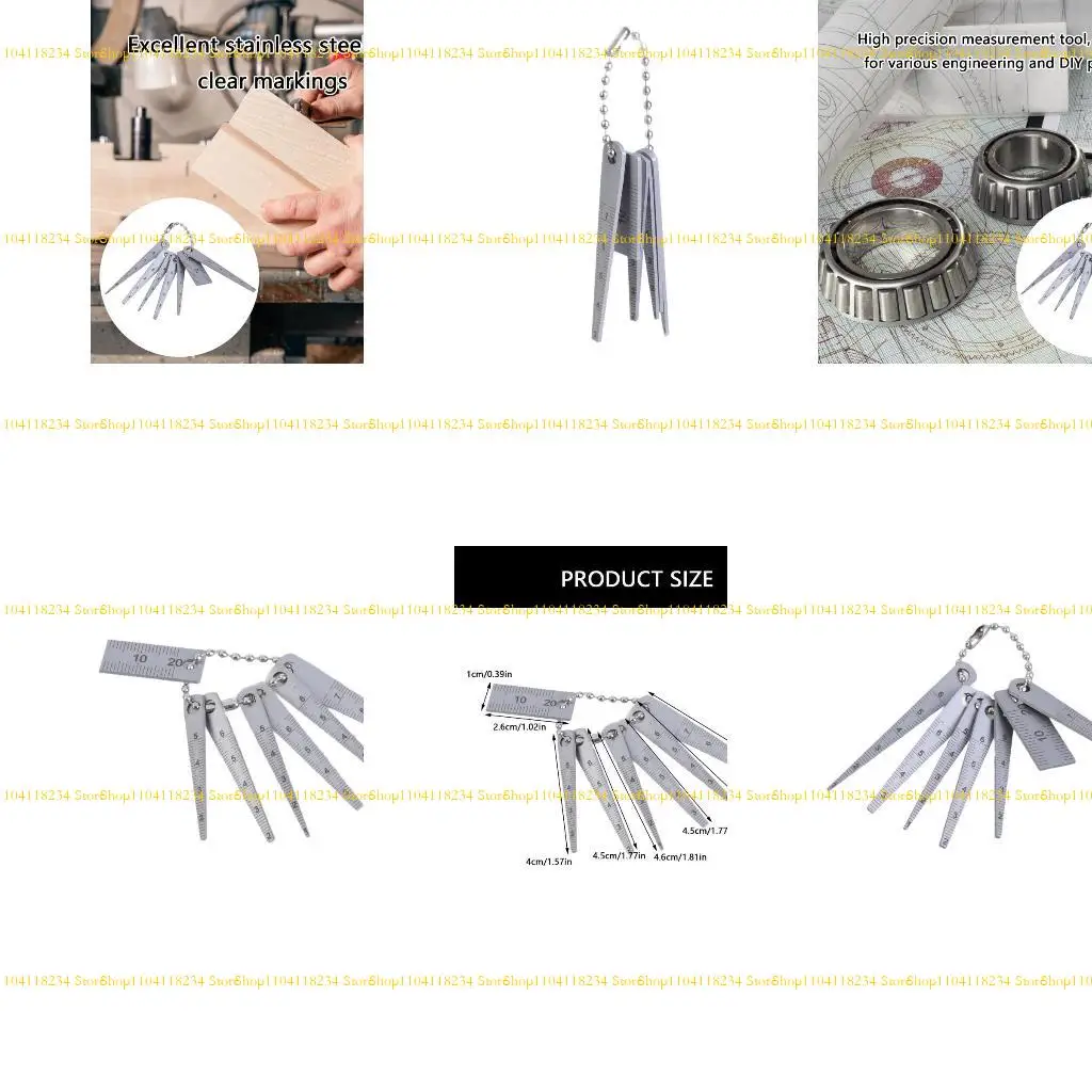 

P9FB Stainless Steel 7Pcs Tapered Ruler Set with Thick Design for Precise Measurement