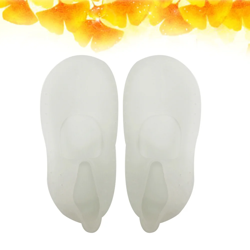 シリコーンボートソックス ホワイト サイズ L 非毒性ジェル ひび割れたかかとの痛みを軽減 滑り止め 再利用可能 洗える フットケアツール