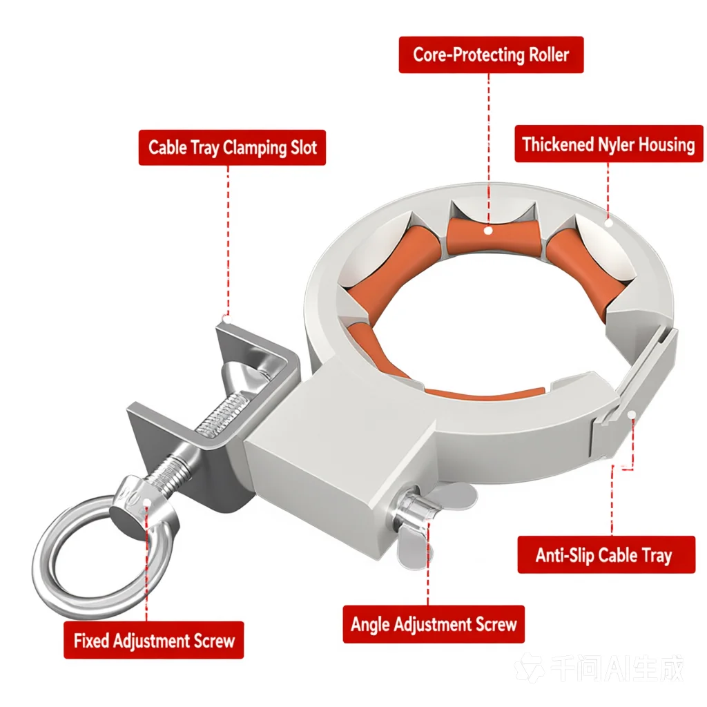 Cable Tray Pay‑off Auxiliary Pulley Wire Threading Pulling Tool Special Cable Routing Bracket Accessory