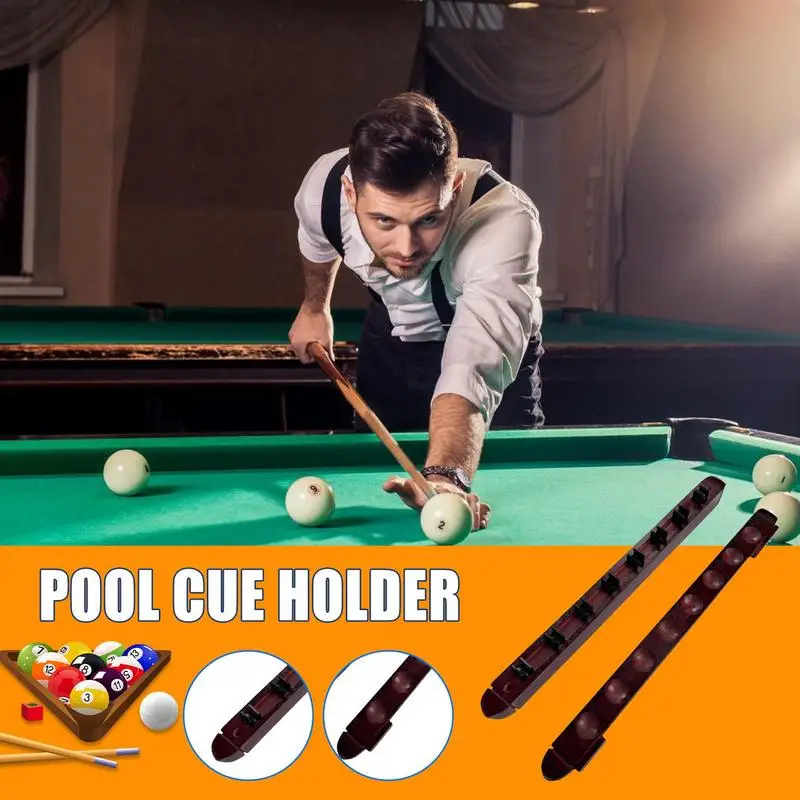 

Pool Cue Holder 2pcs Wall Mount Pool Stick Holder Wooden Compact Pool Stick Holder For 8 Cues Sticks Storage Billiards Lovers