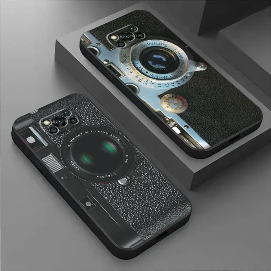 

Винтажный чехол для телефона с камерой для Xiaomi Poco X3 NFC X3 Pro C50 C51 C61 M5 F1 F3 F4 F5 X4 GT X5 5G 3M Pro C40 Soft Cover