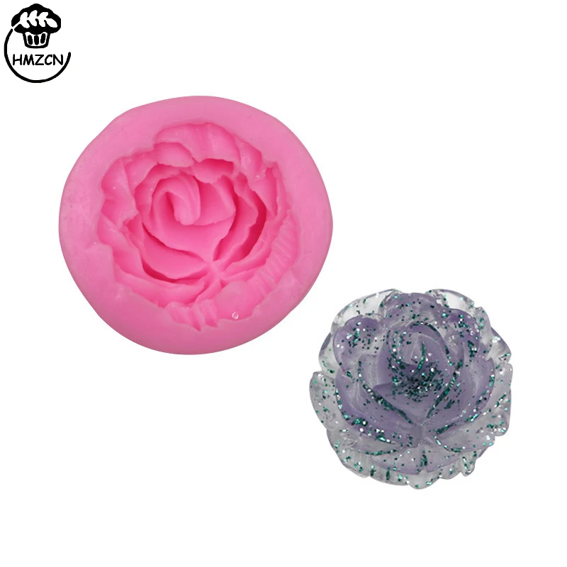 1 sztuk kwiat Bloom Rose kształt silikonowe mydło kremówki 3D foremki do ciasta Cupcake galaretki cukierki czekoladowe dekoracje przyrząd do pieczenia formy