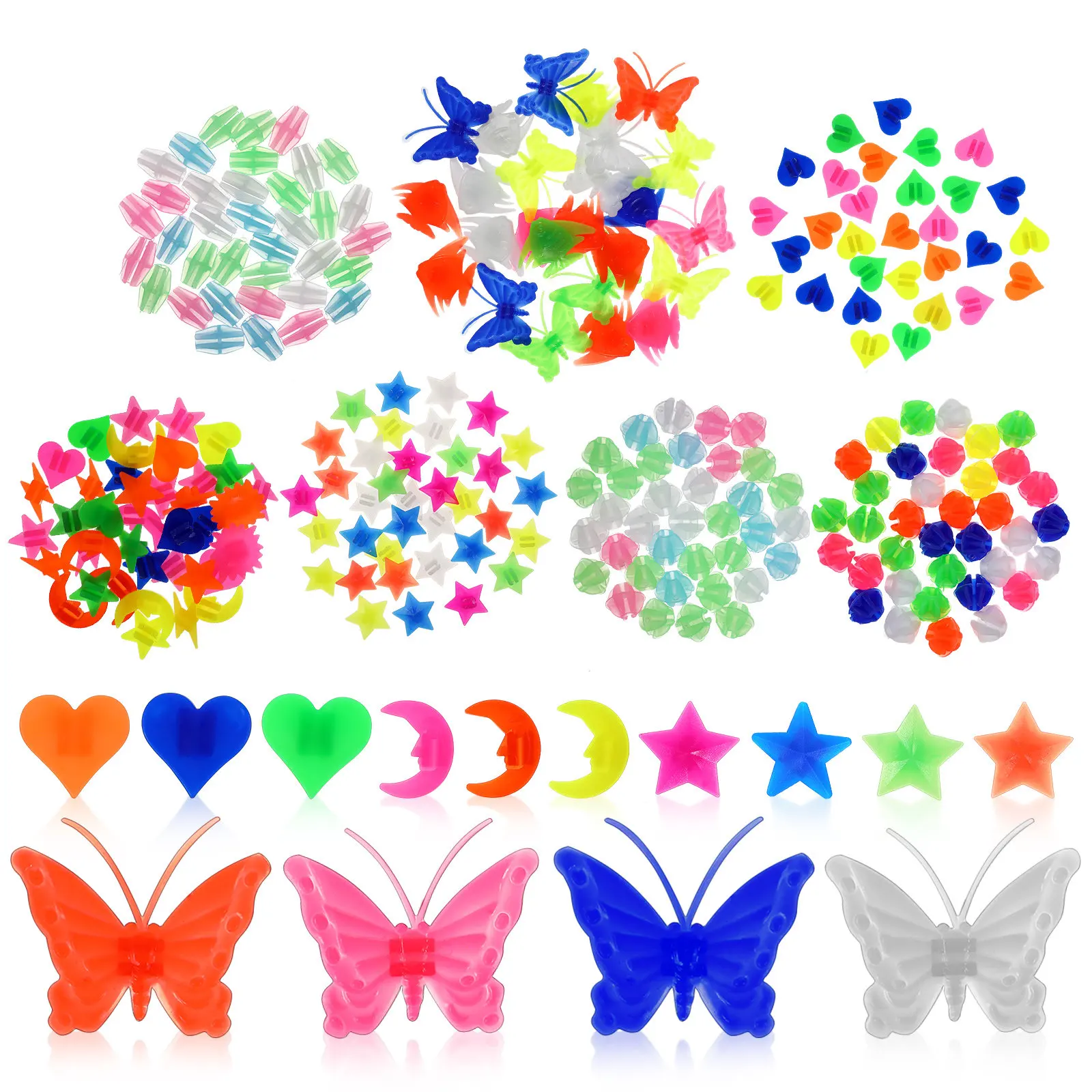 252Pcs Kids Bicycle Decoration Spoke Beads Set Plastic Resin Gloss Finish Bike Wheel Beads Decor for Children Mountain Road
