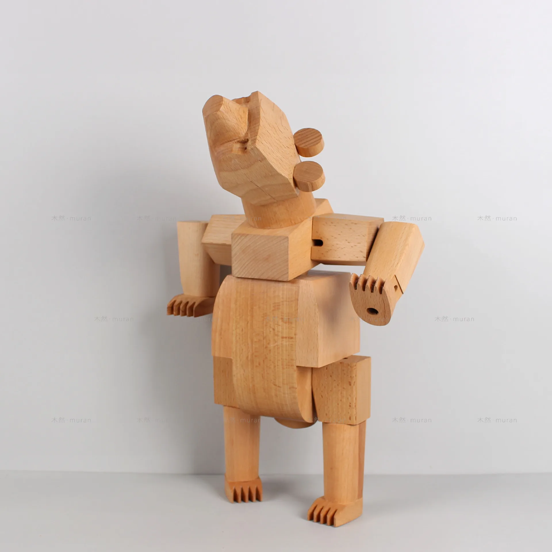 Children's room model room ornament big stupid bear living room creative home decoration wooden doll modern simple wooden