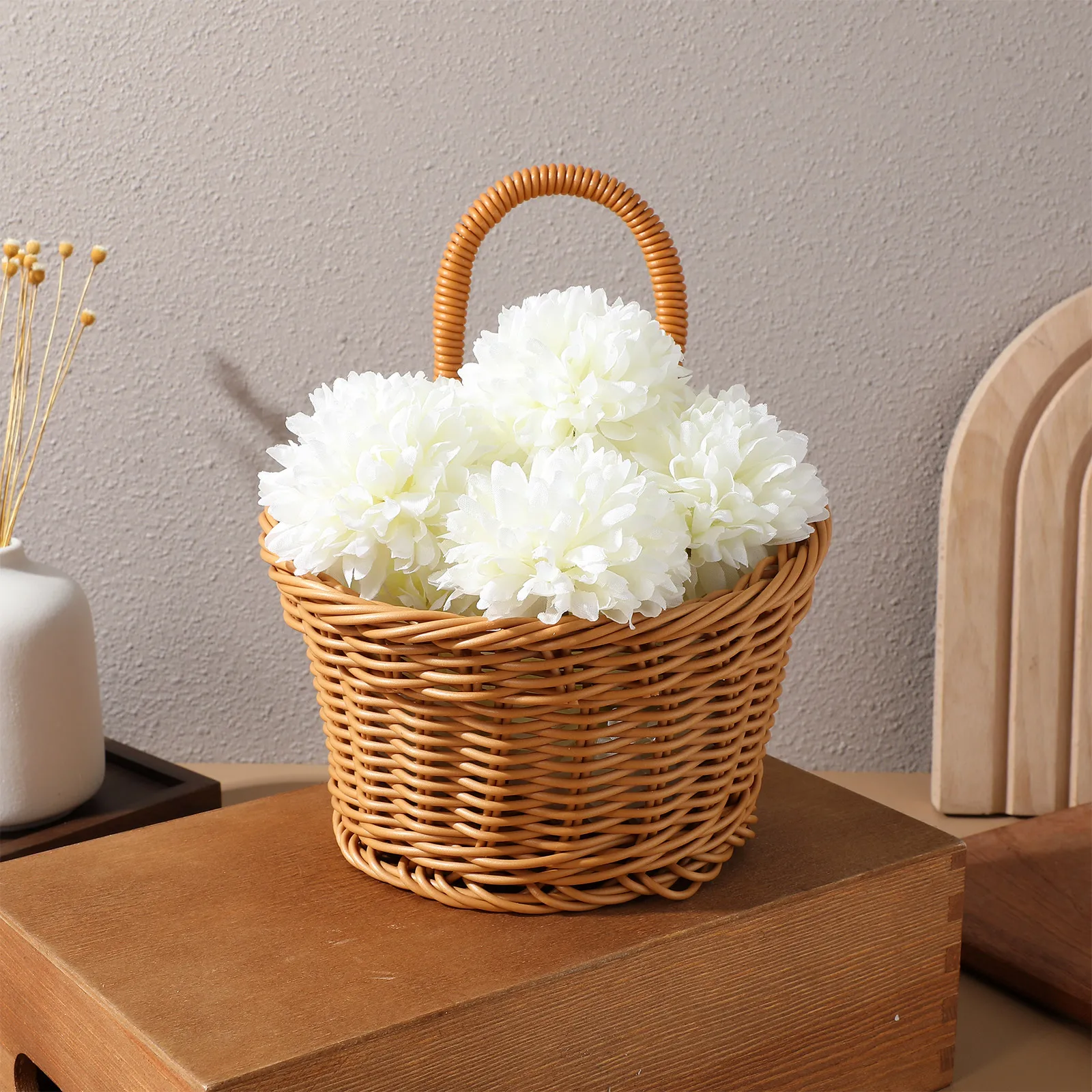 

2pcs Garlic Onion Storage Basket Large Capacity Woven Wall Hanging Plastic Baskets Kitchen Vegetable Organizer
