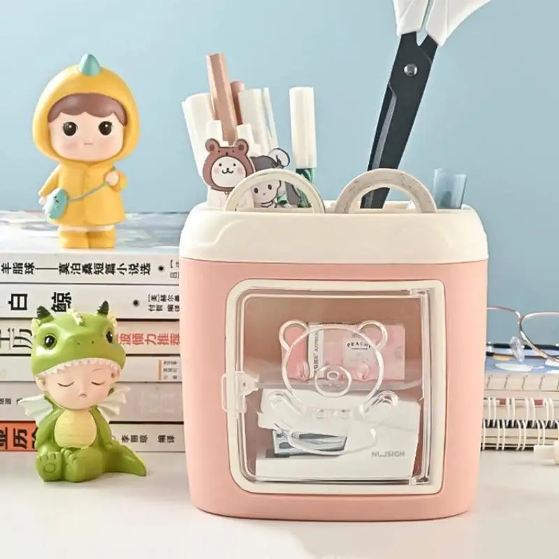 New Cute Bear Pencil Holder Pen Table Organizer Multipurpose Decoration Box Desktop Storage Stationery Gift for Kids Room Decor