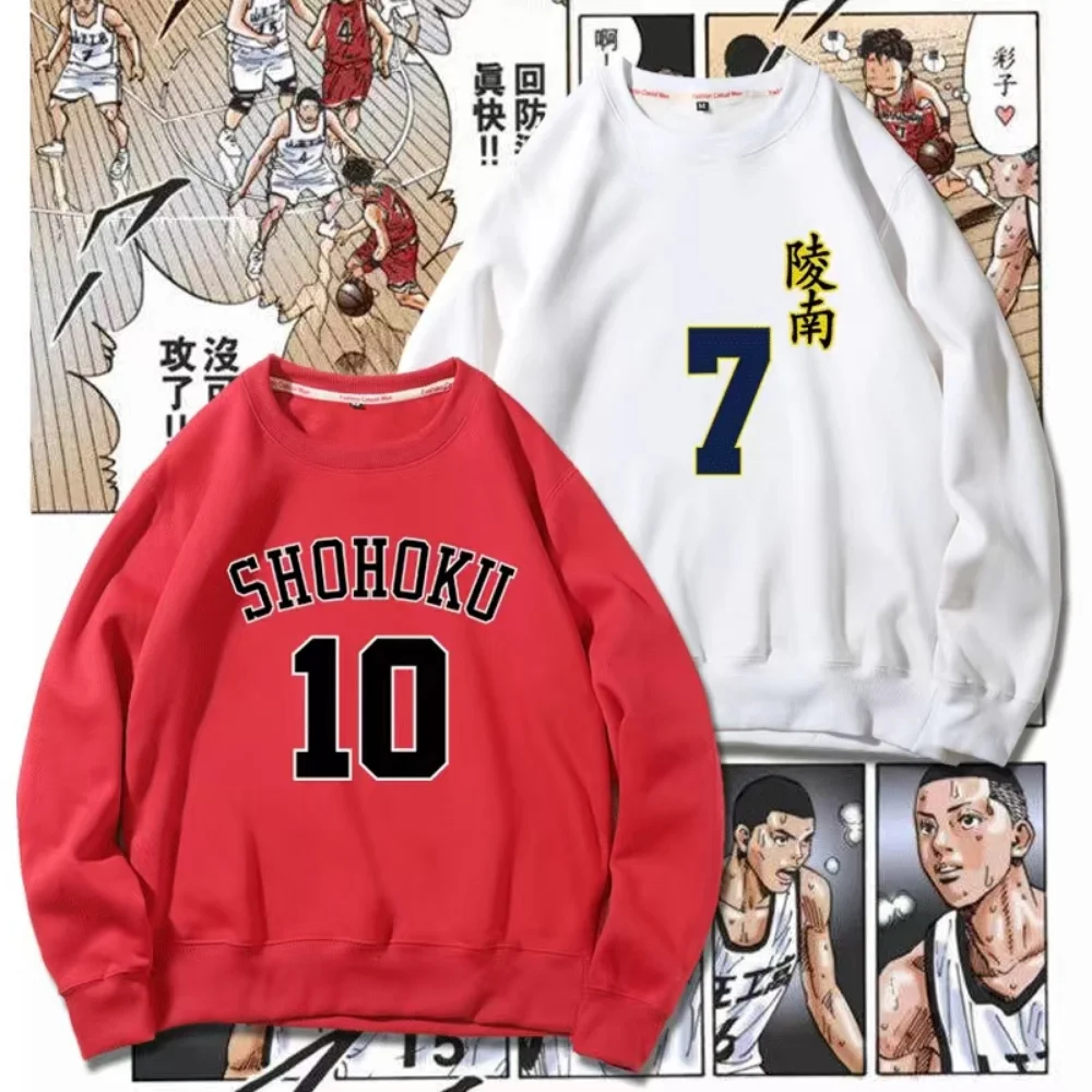 Slam dunk anime sweatshirts basquete manga gráfica inverno oversize masculino pulôver treino feminino manga longa topo roupas de casal