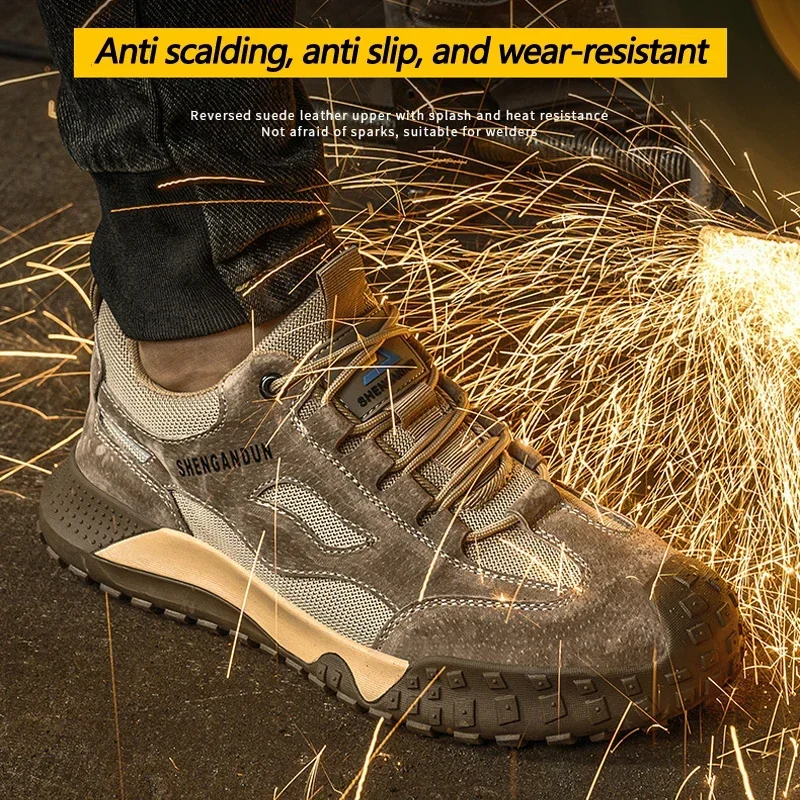 Chaussures à capuchon Parker en acier pour hommes, anti-brûlure, anti-écrasement, bottes de sécurité Wrok, anti-crevaison, chaussures de protection
