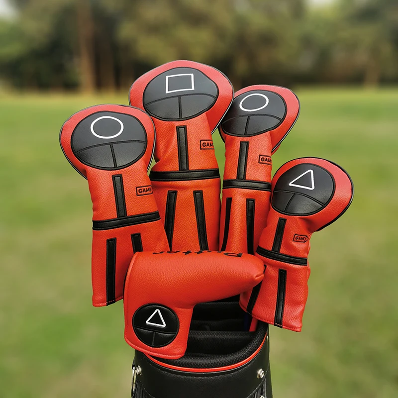 Wooden head game Golf Club Driver Fairway Woods Hybrid Putter And Mallet Putter Headcover,quality protective cover