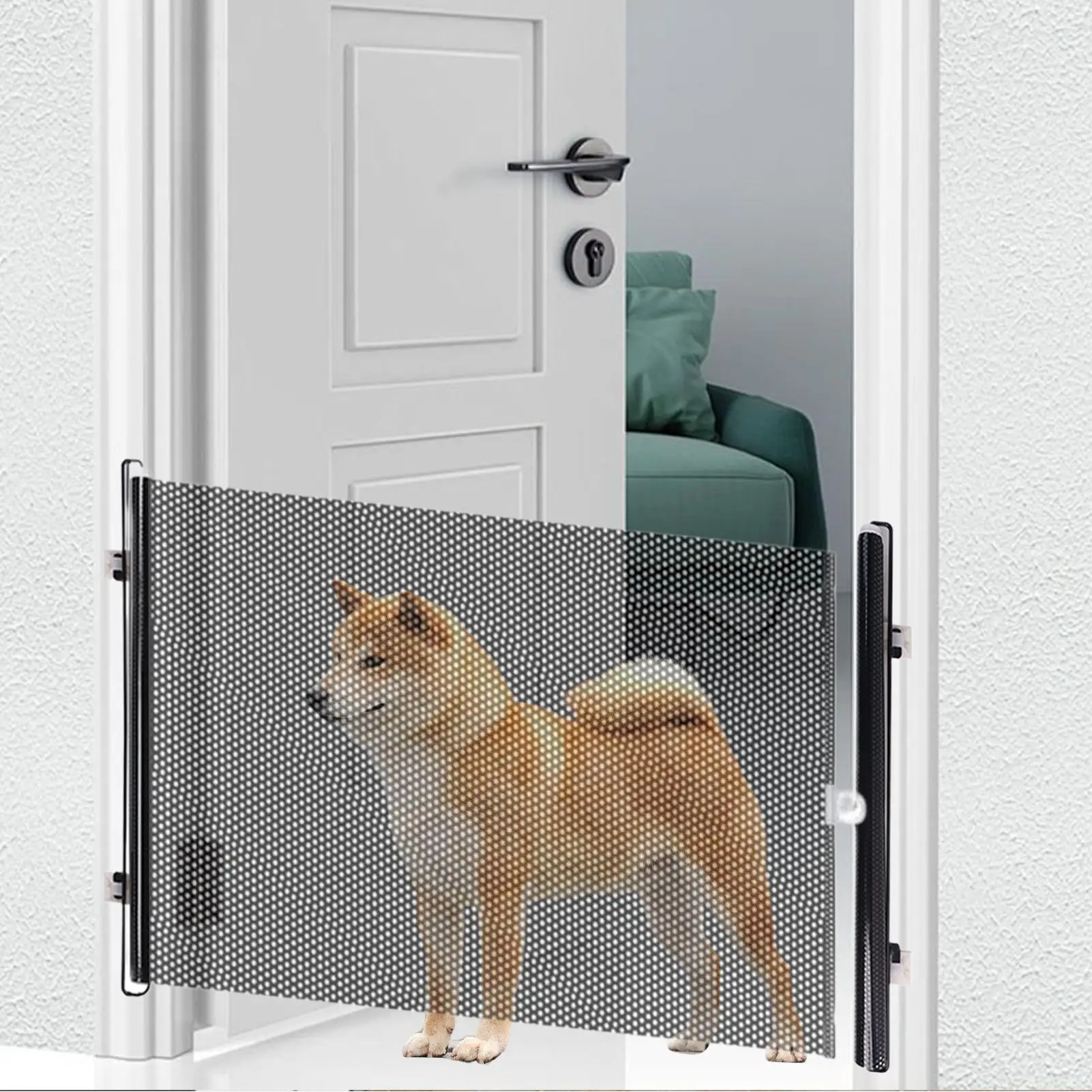 

Dog Fences Dog Gate for Stairs Pet Gates for The House Dogs Screen Mesh Gate for Doorways Stairways Indoor 58x125cm