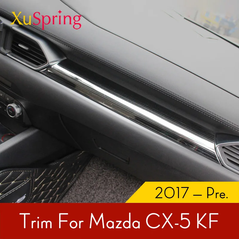 Car Center Control Edge Trim For Mazda 2017-2020 2021 2022 2023 CX-5 CX5 KF LHD Cover Interior Dashboard Garnish Sticker Strips