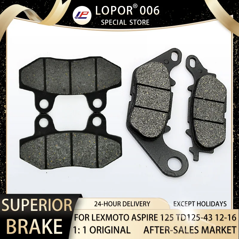 

LOPOR Motorcycle Brake Pads Front&Rear For LEXMOTO Aspire 125 TD125 2012-2016