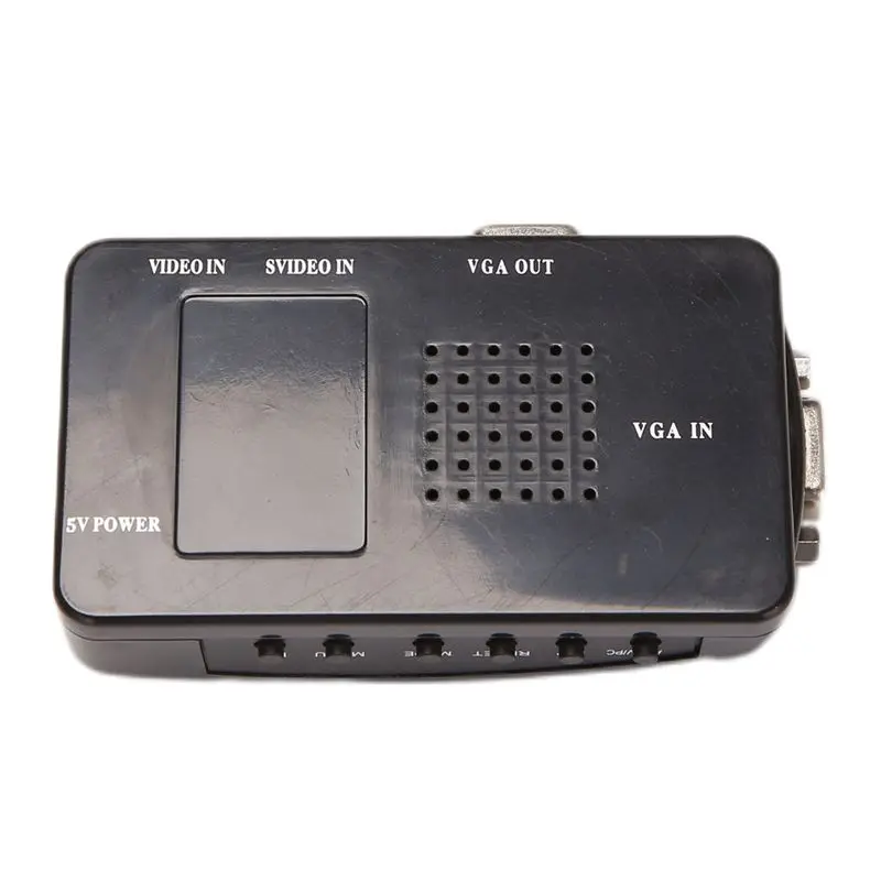 A31T AV to VGA Adapter RCA VGA Converter PC RCA Composite S-Video AV Input to VGA LCD Output Converter Switch Box 4X