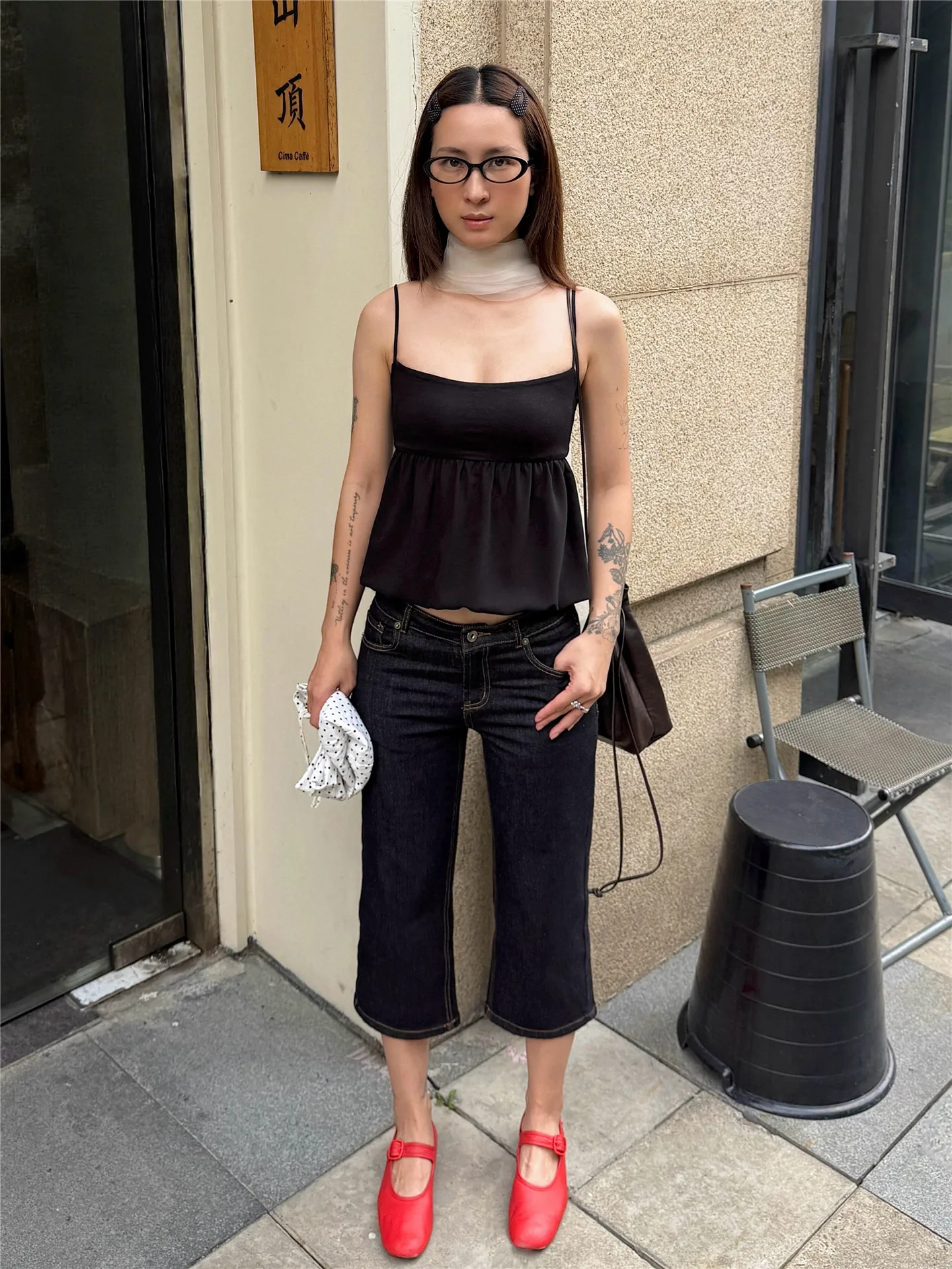 

Retro American Street Style Women's Jeans Capri Pants Summer Slimming Casual Sexy Versatile Flared Denim Low Waist Cotton