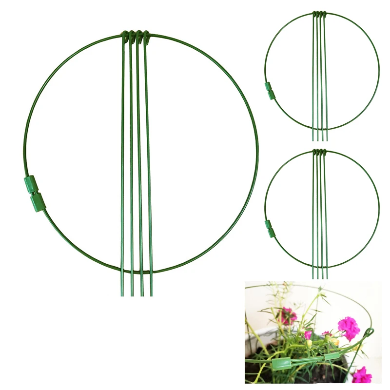 

Iron Metal Round adjustable Garden Flower plant Stand Support circle Stake Ring holder Climbing Gardening Tools for bonsai Veg t