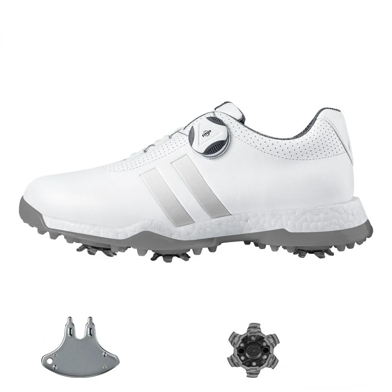 PGM Women Golf Shoes with Removable Spikes Waterproof Anti-slip Knob Strap Sports Sneakers White Casual Microfiber Leather XZ171