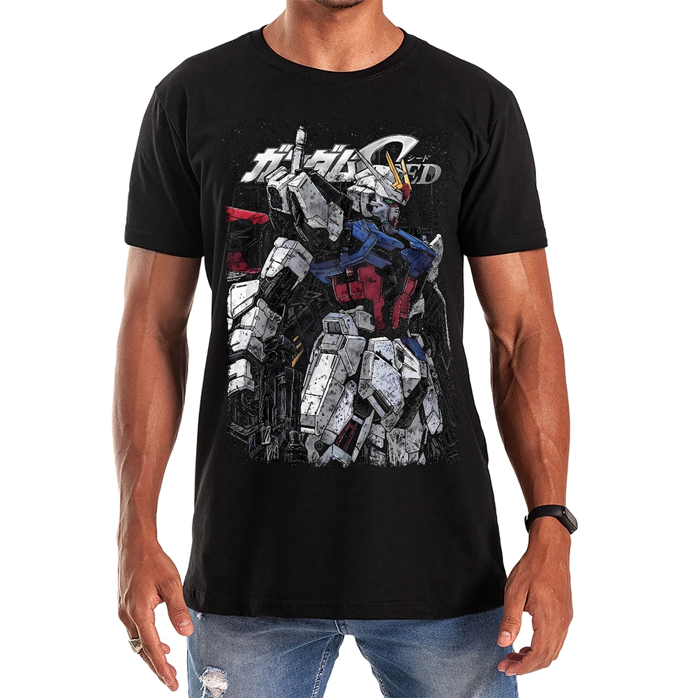 

Summer T-shirt Gundam Mecha Anime Men and Women Harajuku Vintage Short Sleeve Oversized Casual Loose Fitness Comfortable Y2k Top