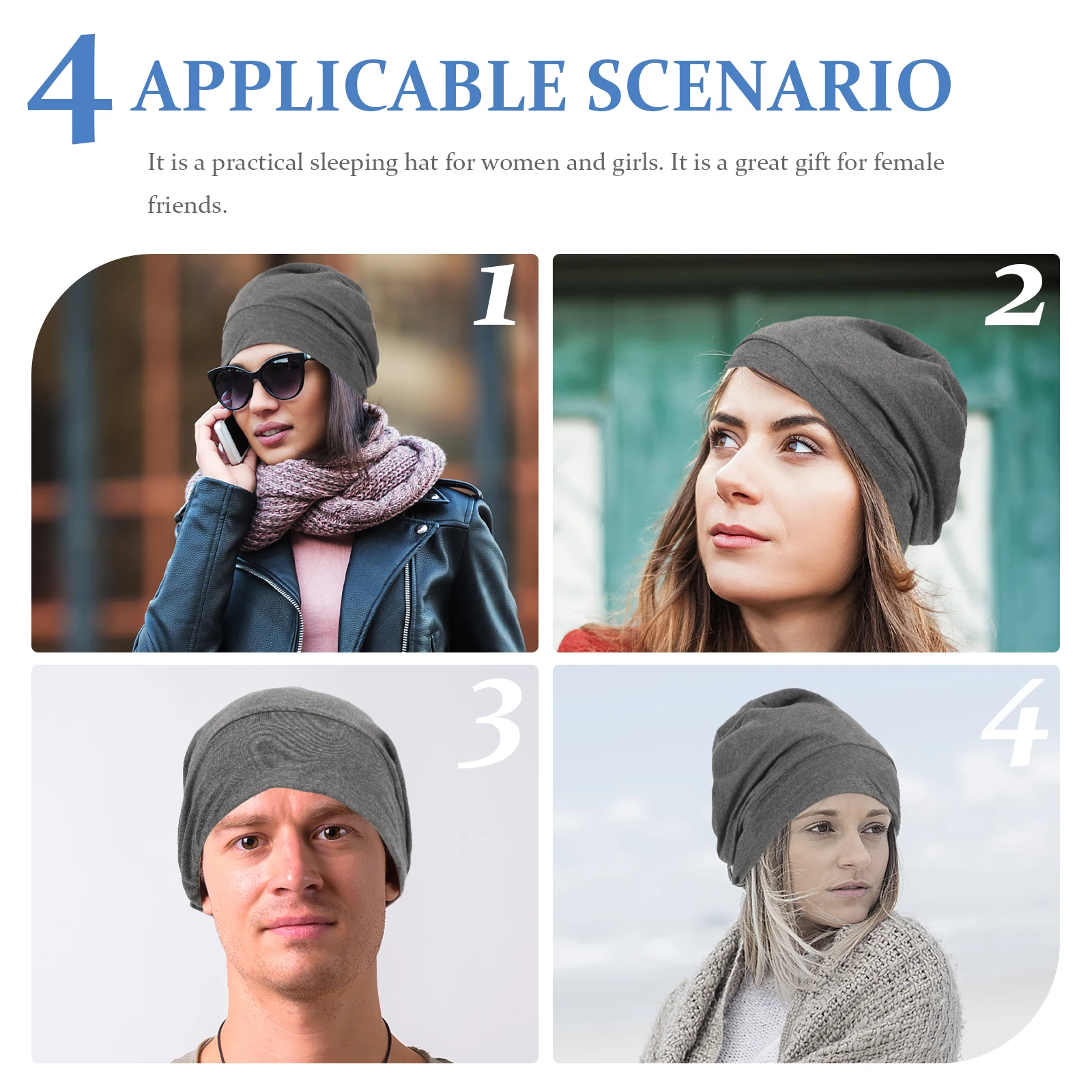

Supple Chemotherapy Cotton Lightweight Sleeping Bonnet Elastic Bathing Hat Comfortable Women Sleep Hat