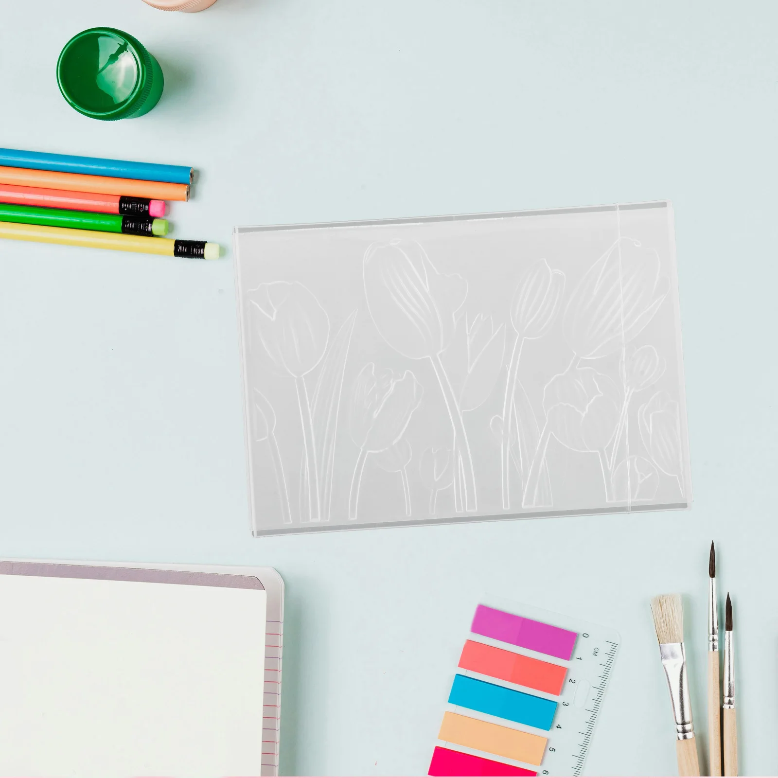 

Tulip 3D Embossing Folder Plastic Texture Stencils for Scrapbooking Card Making Floral Crafts DIY Projects Texture Stencils