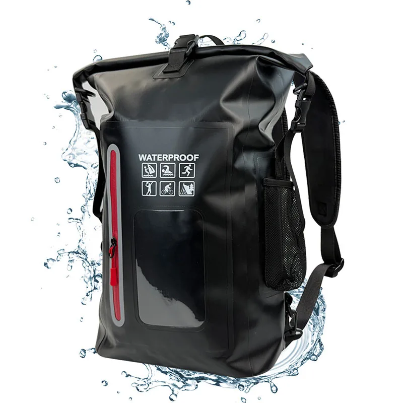 

25L Waterproof Dry Bags With Wet Separation Pocket Backpack For Kayaking Boating Swimming Outdoor Sports Camping Men Women Bag