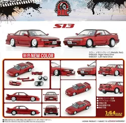 Nuovo BMC 1:64 SILVIA S13 auto giocattolo in lega pressofusa rossa di BM Creations modello di simulazione per regalo di raccolta