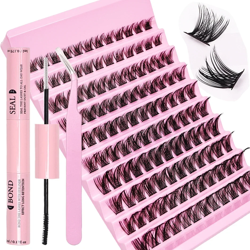 Eyelashes Extension Kit 120 Clusters DIY Lash Extensions Kit Lash Clusters Mix Length Eye Makeup Tool For Eyelash