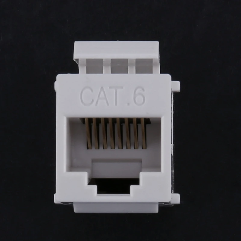 AF91-10Pcs RJ45 Connector Keystone Jack Cat6 Extension Coupler Ethernet Network LAN Cat 6 Coupler Jacks Extend Adapter