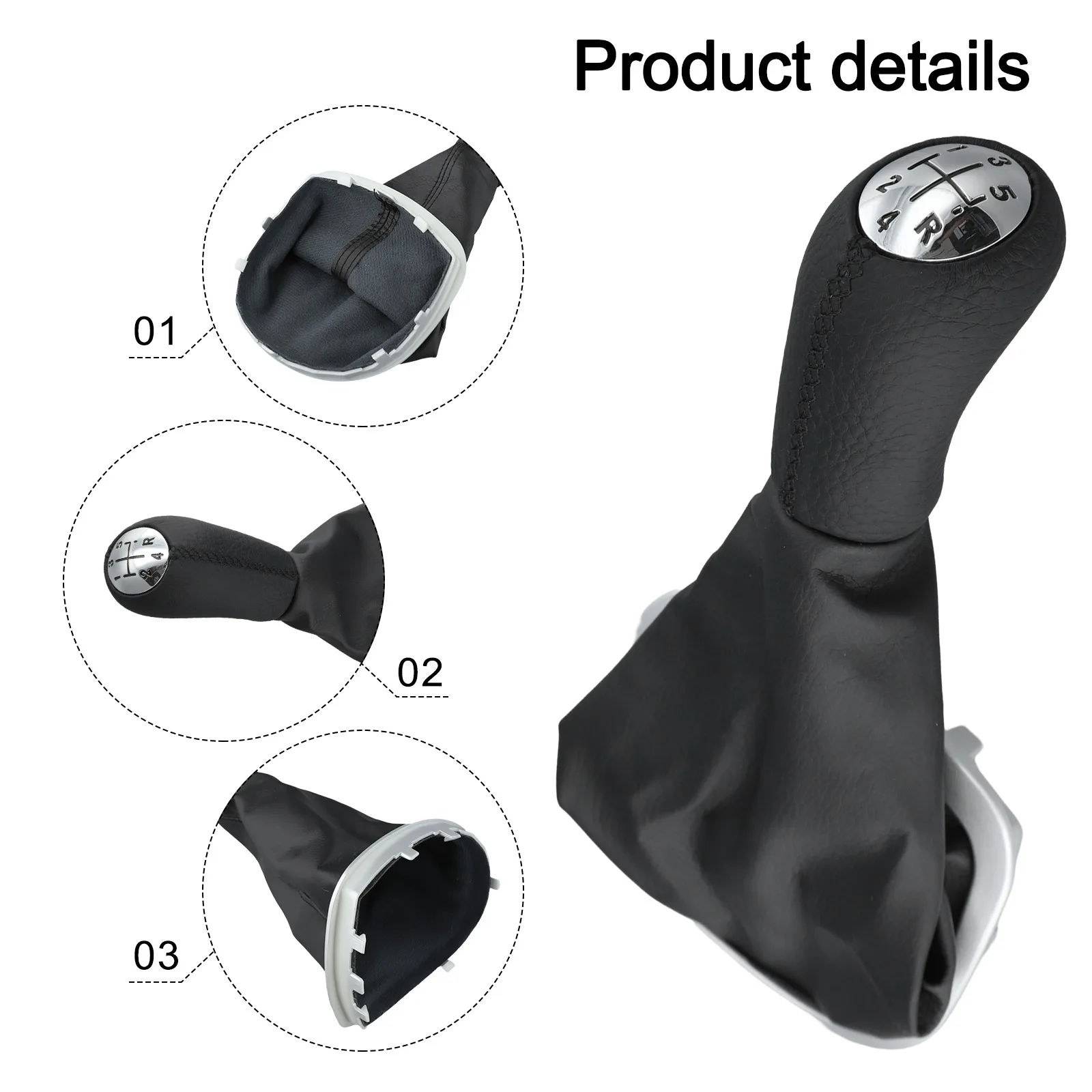 

Vehicle Interior Accessory Shift Knob Boot Black Manual Shift Knob Enhanced Performance Noise Reduction Vehicle Interior Upgrade