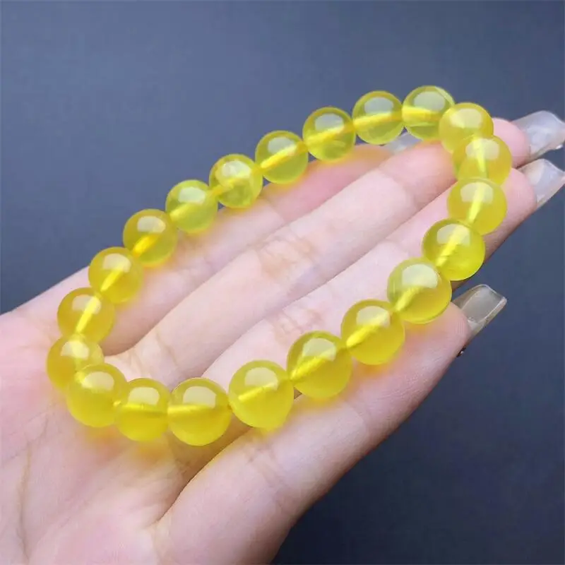 

9MM Natural Gold Prehnite Bracelet Charms Handmade Fortune Energy Bangle Mineral Woman Amulet Jewelry Gift 1PCS