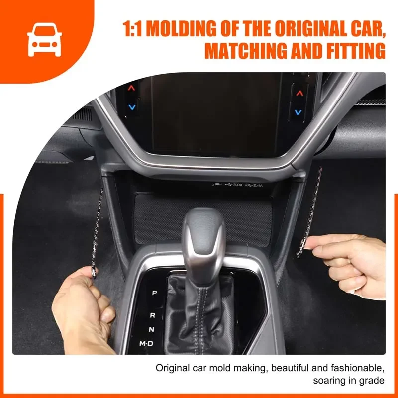 

For Subaru Crosstrek 2023-2024 Soft Carbon Fiber Car Center Console Storage Slot Both Sides Switch Trim Sticker Car Accessories