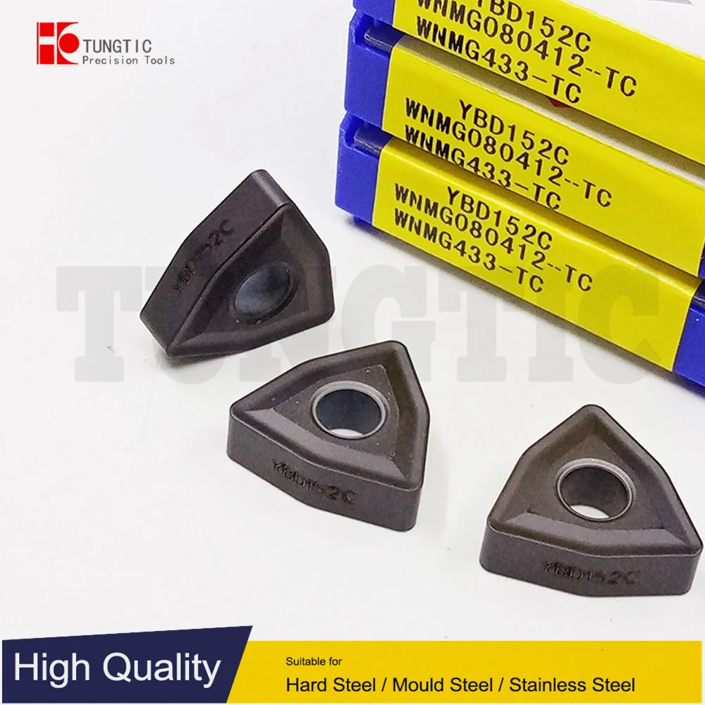 

WNMG080412-TC YBD152C YB7315 WNMG433-TC General Turning Inserts Carbide Cermet Cutter For Cast Iron Nehative-Medium Machining