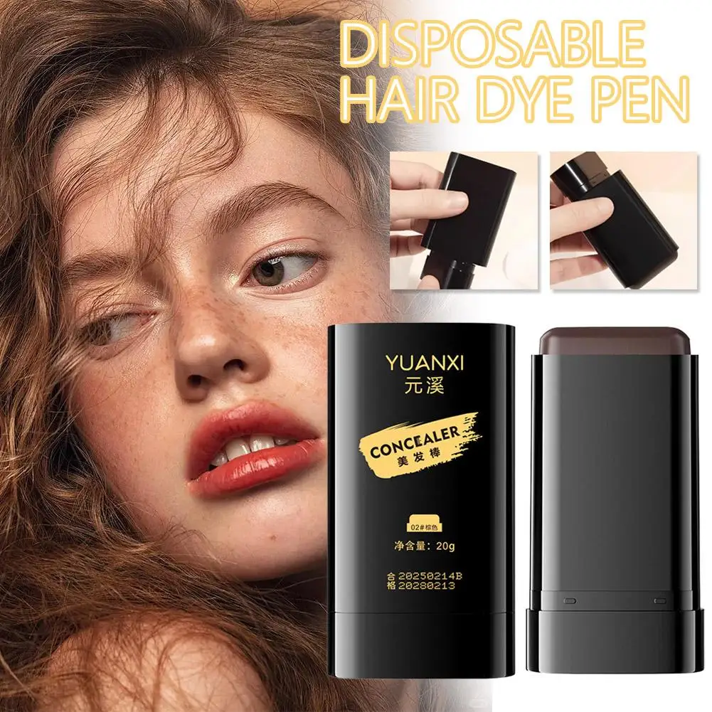 3 ألوان من عصا الشعر ذات المظهر الطبيعي لتغطية الشعر الأبيض، تلوين سريع ناعم غير يتلاشى، عصا صبغ الشعر بجذور يمكن التخلص منها