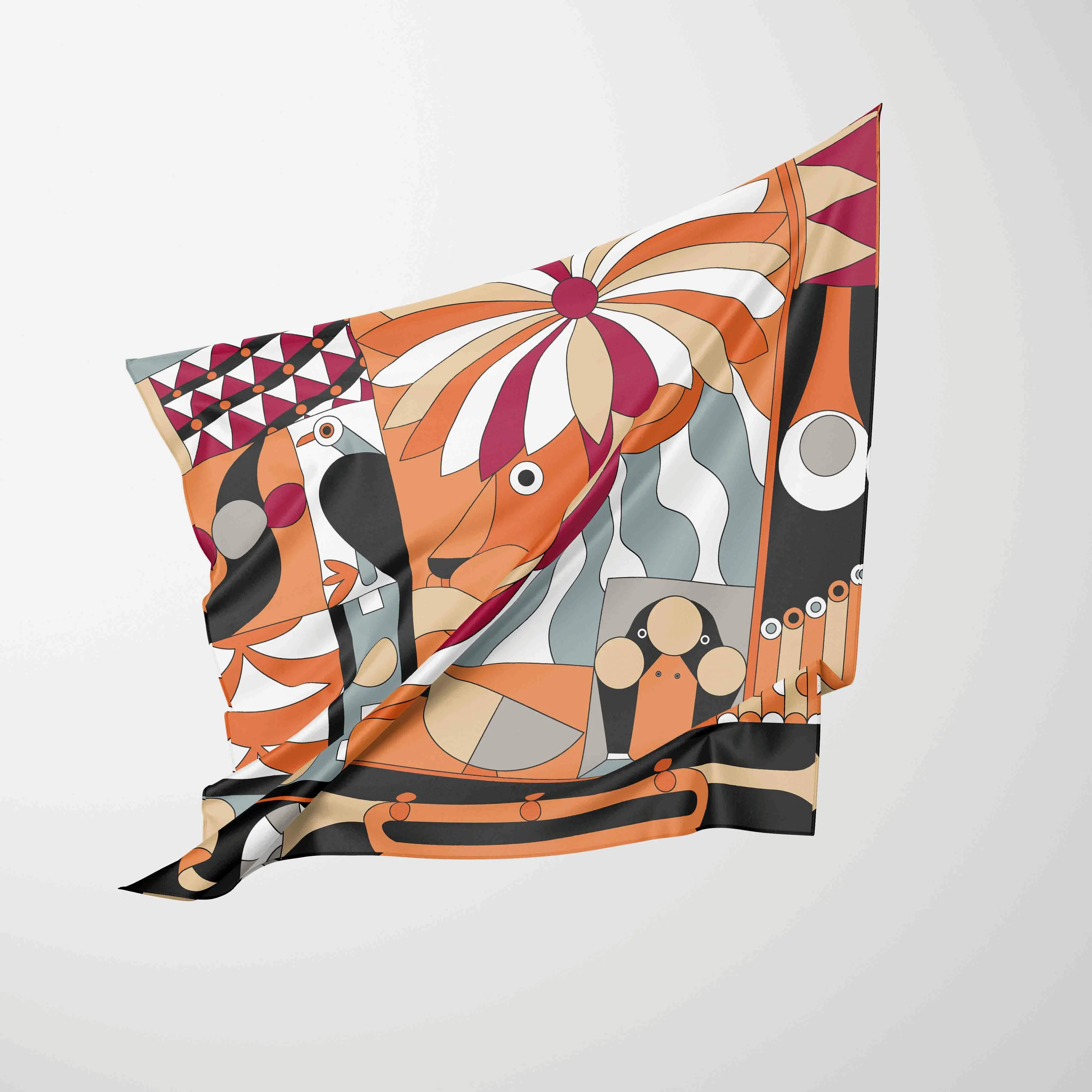 70cm*70cm Silk Square Scarf Women Bandana Print Scarves Head Band Fashion Lady Hair Shawl and Wrap Female Neckerchief Hijab