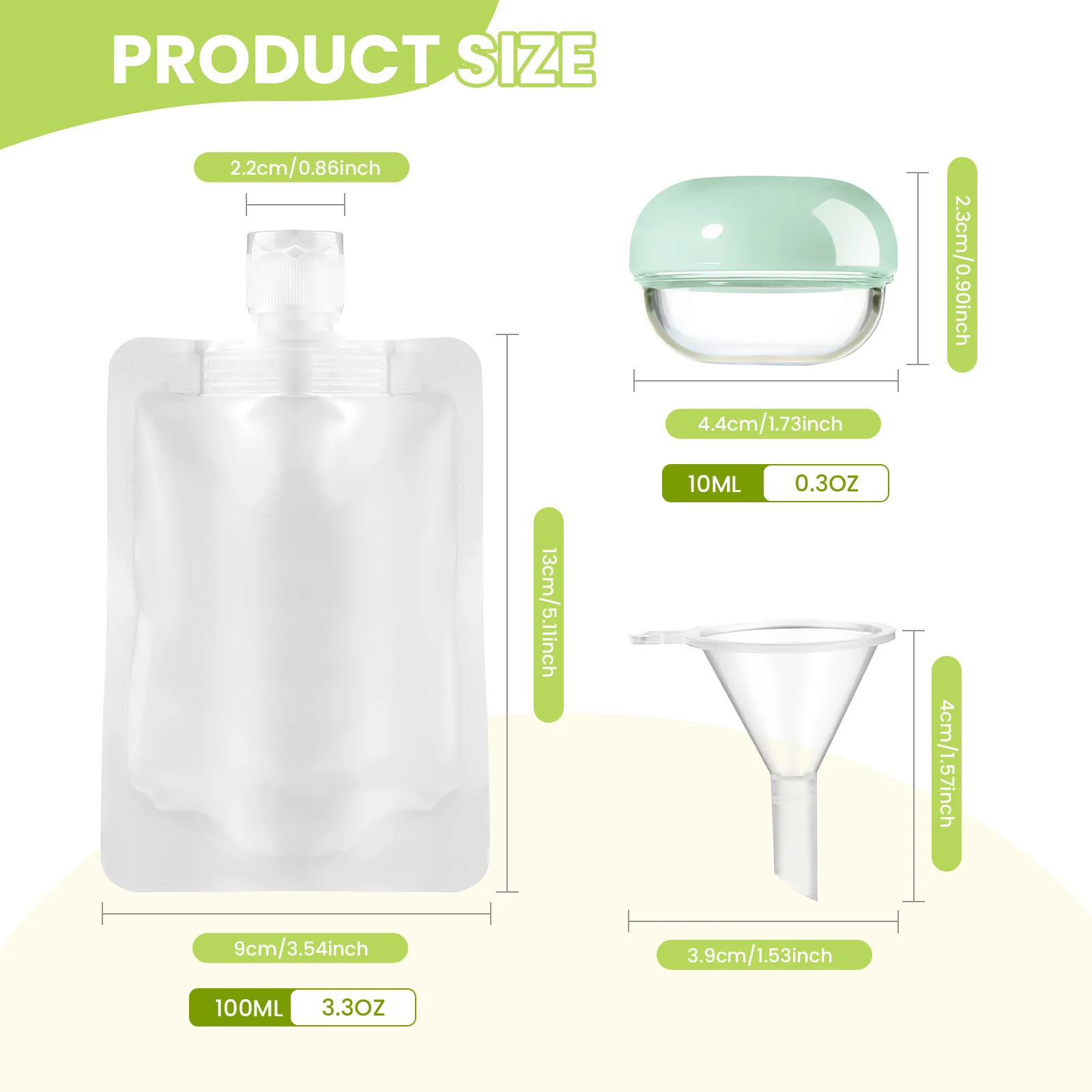 30/50/100ml Clamshell Packaging Bag Stand Up Spout Pouch Plastic Hand Sanitizer Lotion Shampoo Makeup Fluid Bottles Travel Bag