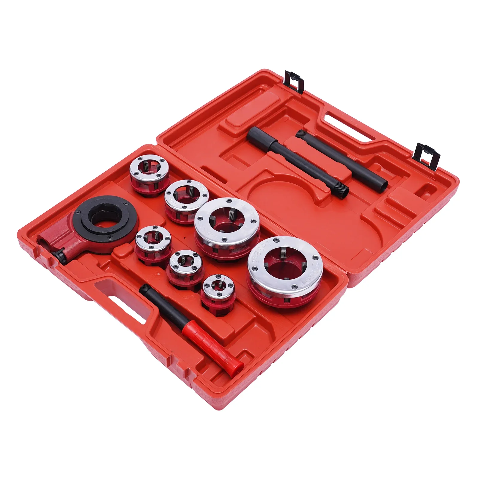 Pipe Threading Kit: Premium Carbon Steel, Chip Removal Design, 7 Die Heads for Faster, Easier Pipe Processing