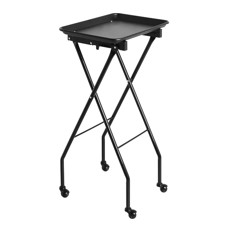 Medical aluminum instrument foldable tray handcart mobile salon rolling hair color service vehicle