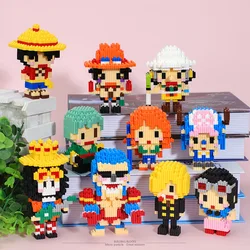 Um pedaço de conexão blocos de construção luffy chopper nami sanji zoro usopp ace franky brook robi diamante tijolo figura brinquedo para crianças