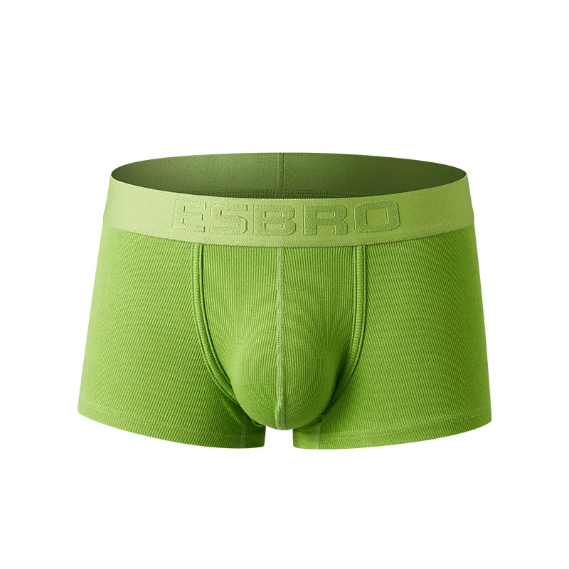 

Men's Bulge Boxy Underwear Ribbed Cotton Low-Rise Boxer Briefs Teenager 3D U-Convex Pouch Breathable Comfort Sports Underpants
