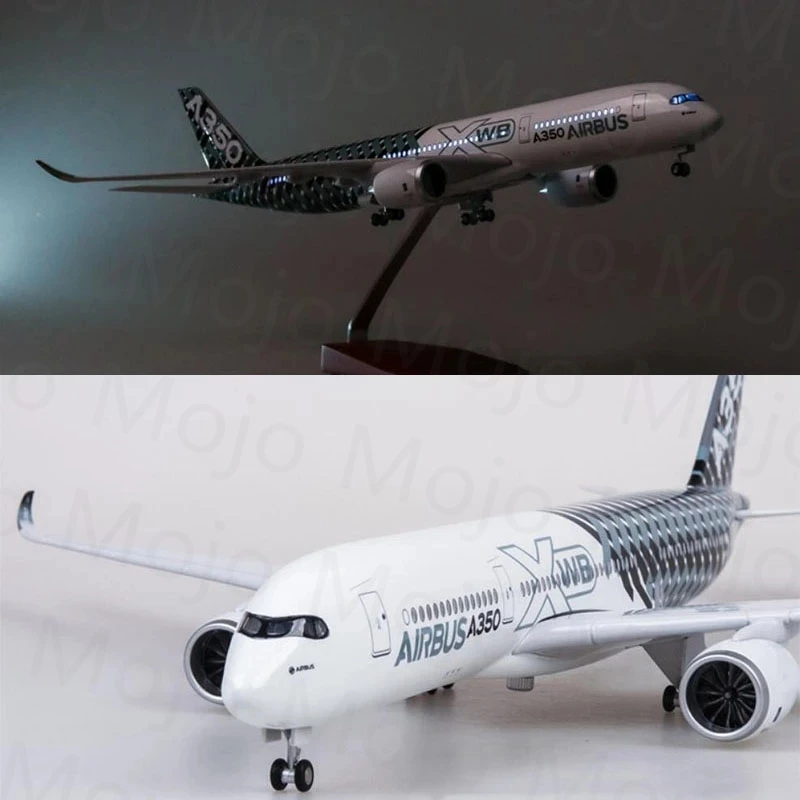 1:142 Airplane Model Aisbus 350 XWB Plane Model with LED Light(Touch or Sound Control) for Decoration or Gift