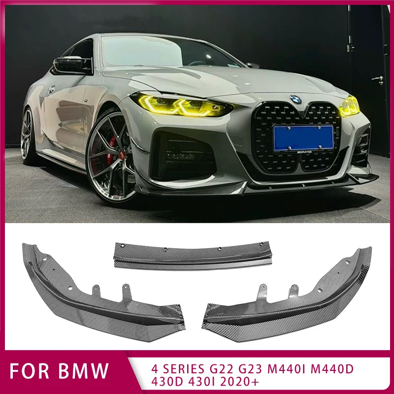 

Car Front Bumper Splitter Lip Diffuser Spoiler Bumper For BMW 4 Series G22 G23 M440i M440d 430d 430i 2020+ Deflector Cover