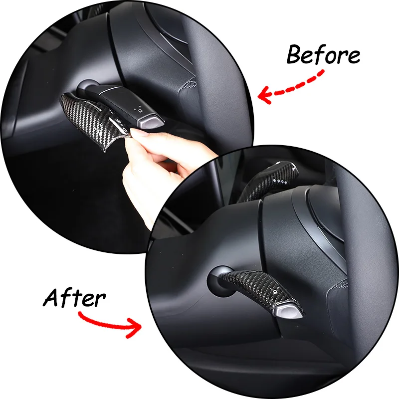 For Tesla Model 3/Y 2016-2022 Steering Wheel Gear Shift Lever Cover Protection Cover Wiper Column Shift Shell Car Accessories