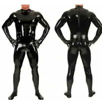 

New Latex Bodysuit Rubber Gummi Catsuit Ganzanzug Halloween Fashion Feet gloves Cosplay Suit Fashion