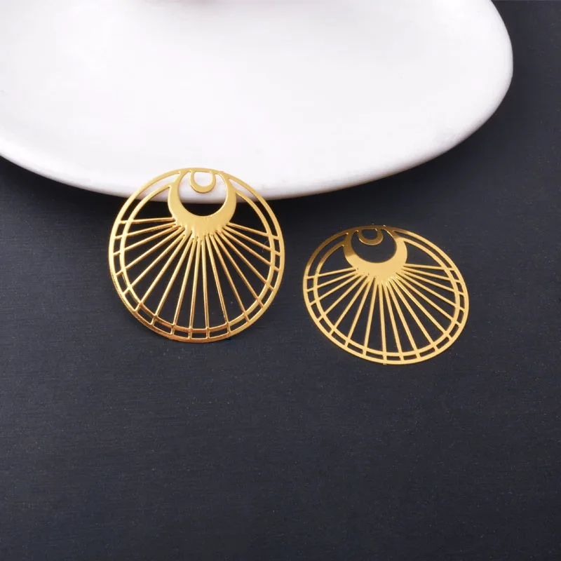 30 Stück AB8769 30*30mm Messing Bemalte Runde Anhänger DIY Schmuck Ohrring Zubehör – Detail 9