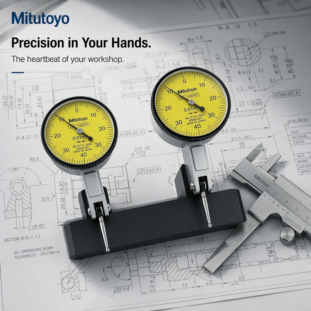 

Mitutoyo 513-404 Anti-Magnetic Lever Dial Test Indicator 0.01mm 0-0.8mm Jeweled Precision Measuring Gauge for Machining Tools