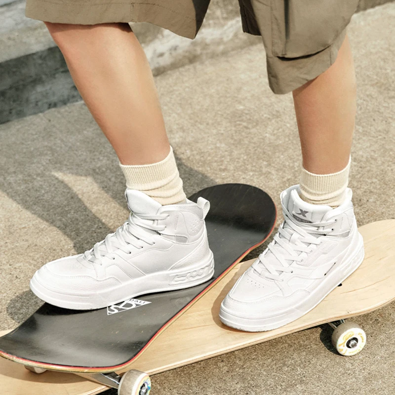 Xtep Mubai 2.0 Skateboarding Shoes Men Non-Slip High Top Sports Shoes Wear-Resistant Comfortable Male Sneakers 877319310013