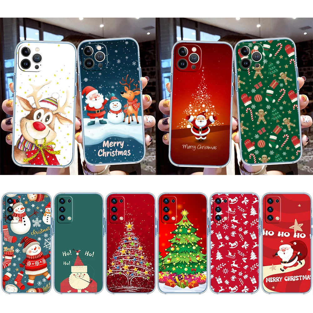 Merry Christmas Deer Gift Transparent Phone Case for Motorola G40 G04 G05 One Ace Action  Fusion Plus Hyper Macro Vision Zoom view 3