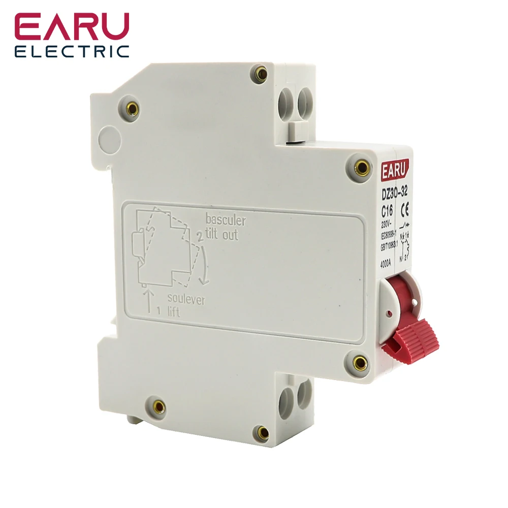 DZ30-32 DPN 1P+N Mini Circuit Breaker MCB 6A 10A 16A 20A 25A 32A Din Rail Mounting Cutout Miniature Household Air Switch OEM DIY